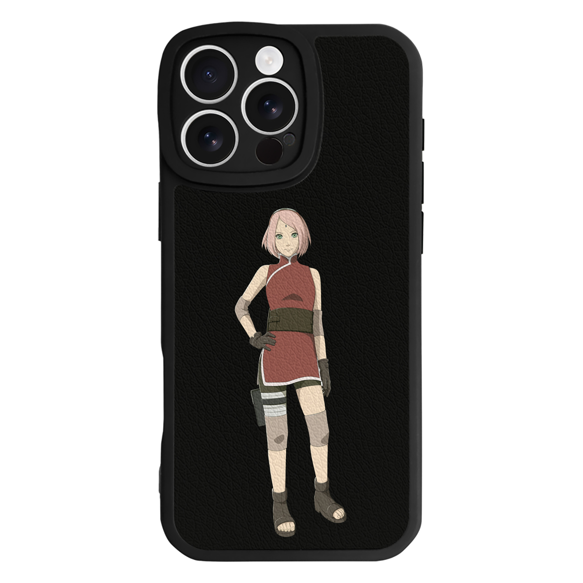 （画像用） NARUTO -ナルト- 春野サクラ Haruno Sakura 【iPhone 16シリーズ対応】シリコンスマホケース（レザー調） 材質：シリコン